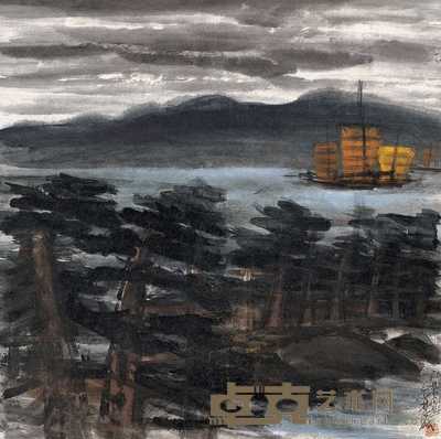 林风眠 1960年代 一帆风顺 64.5×66cm